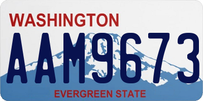 WA license plate AAM9673