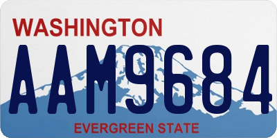 WA license plate AAM9684