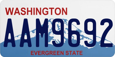 WA license plate AAM9692