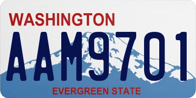 WA license plate AAM9701