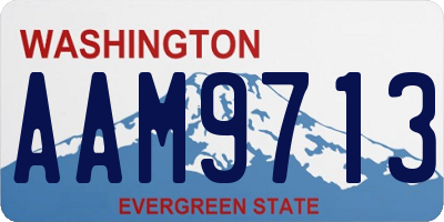 WA license plate AAM9713