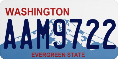 WA license plate AAM9722