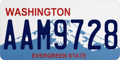 WA license plate AAM9728