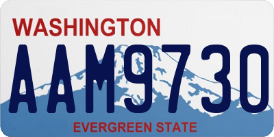 WA license plate AAM9730