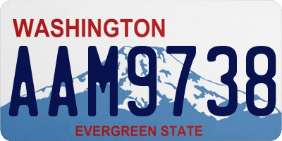 WA license plate AAM9738