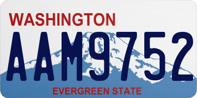 WA license plate AAM9752