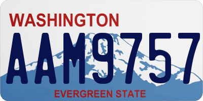 WA license plate AAM9757