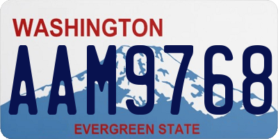WA license plate AAM9768