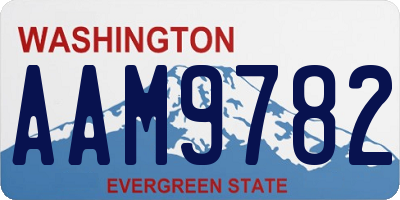 WA license plate AAM9782