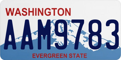 WA license plate AAM9783