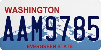 WA license plate AAM9785