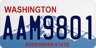 WA license plate AAM9801