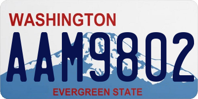 WA license plate AAM9802