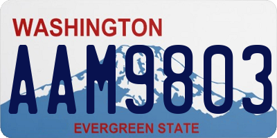 WA license plate AAM9803