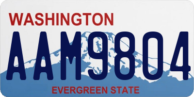 WA license plate AAM9804