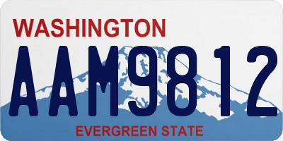 WA license plate AAM9812