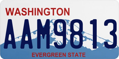 WA license plate AAM9813