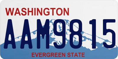 WA license plate AAM9815