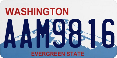 WA license plate AAM9816
