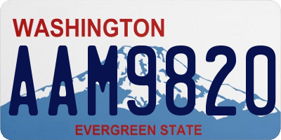 WA license plate AAM9820