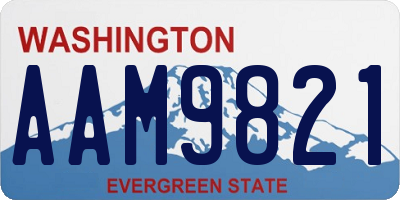 WA license plate AAM9821
