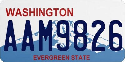 WA license plate AAM9826