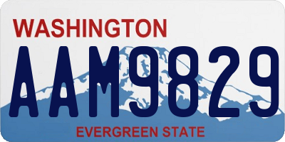 WA license plate AAM9829