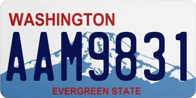 WA license plate AAM9831