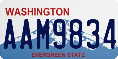 WA license plate AAM9834