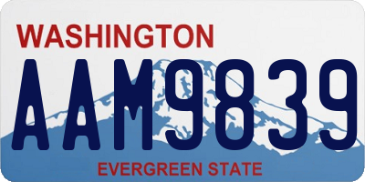 WA license plate AAM9839