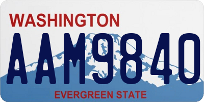 WA license plate AAM9840