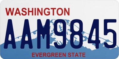 WA license plate AAM9845