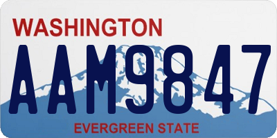 WA license plate AAM9847