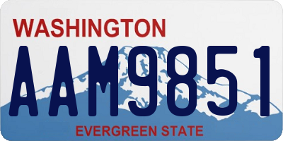 WA license plate AAM9851