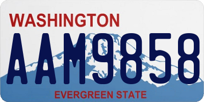 WA license plate AAM9858