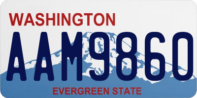 WA license plate AAM9860