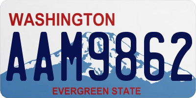 WA license plate AAM9862