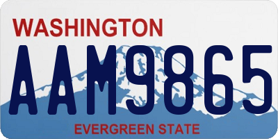 WA license plate AAM9865