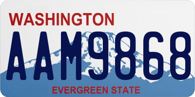 WA license plate AAM9868