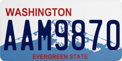 WA license plate AAM9870