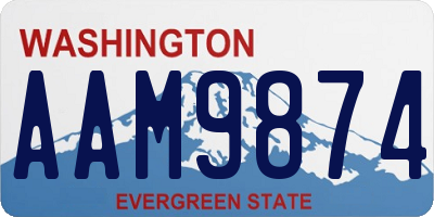 WA license plate AAM9874