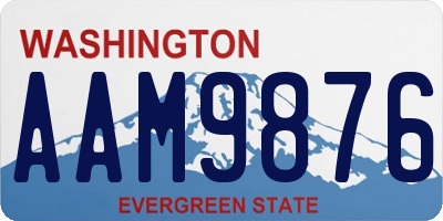 WA license plate AAM9876