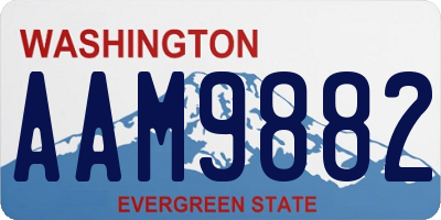 WA license plate AAM9882