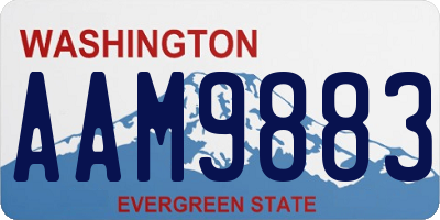 WA license plate AAM9883