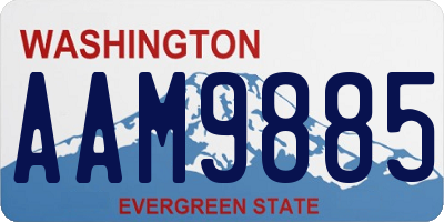WA license plate AAM9885