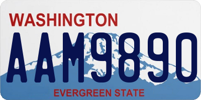 WA license plate AAM9890