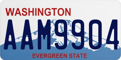 WA license plate AAM9904