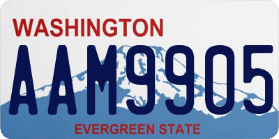 WA license plate AAM9905