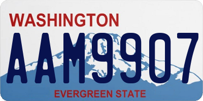 WA license plate AAM9907