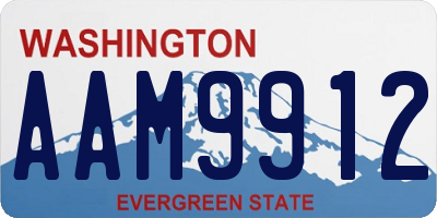 WA license plate AAM9912